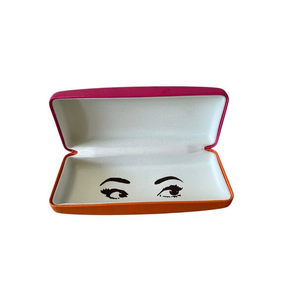Kate Spade Hard Clamshell Eyeglass Case Pink & Orange Authentic - Picture 3 of 10